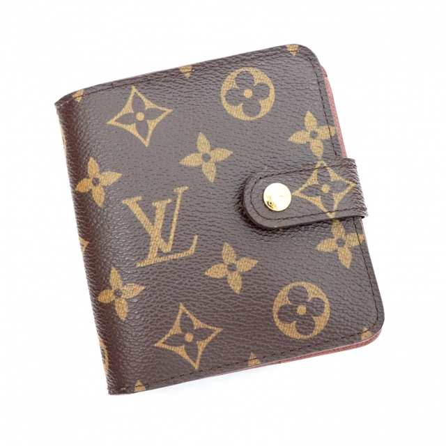 LOUIS VUITTON - 未使用 ルイ・ヴィトン コンパクト ジップ モノグラム 二つ折り財布 レディース 茶 M61667 LOUIS VUITTON