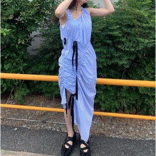 トーガ(TOGA)のAKIKOAOKI Gathered dress Stripes(ミニワンピース)