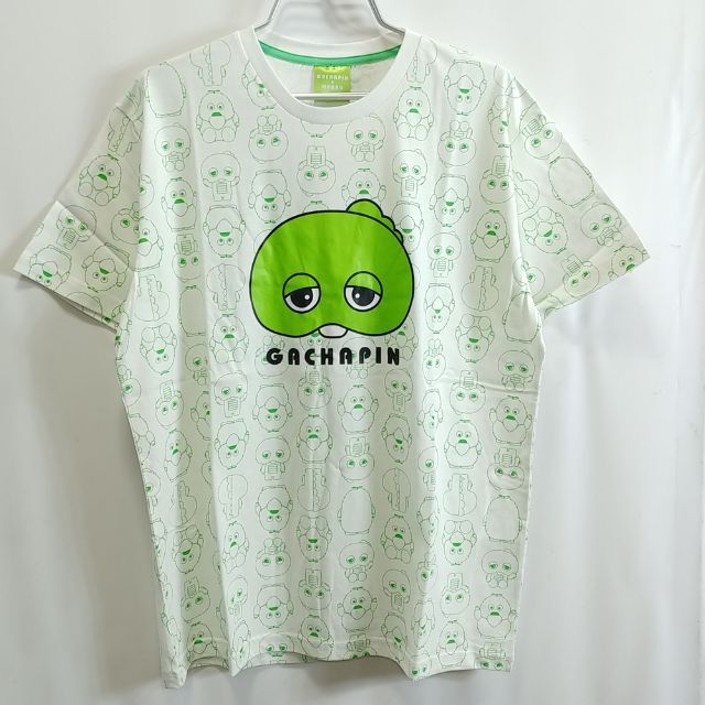 新品　ガチャピン＆ムック　レッド　Tシャツ　L　ポンキッキーズ　人気 メンズのトップス(Tシャツ/カットソー(半袖/袖なし))の商品写真