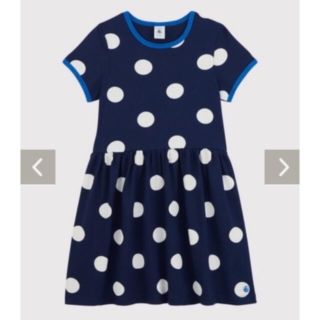 PETIT BATEAU(プチバトー)の☆プチバトー☆ ドットプリント半袖ワンピース　6才サイズ キッズ/ベビー/マタニティのキッズ服女の子用(90cm~)(ワンピース)の商品写真