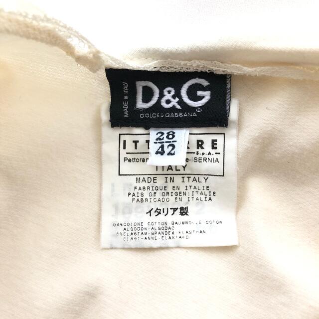 D&G(ディーアンドジー)のD&G カットソー　ノースリーブ　肩ひも結び　ビーズ　レース　イタリア製　42 レディースのトップス(カットソー(半袖/袖なし))の商品写真