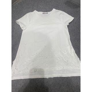 モンクレール(MONCLER)のモンクレール　10 140 Tシャツ　トップス　フラワー　ロゴ　正規品(Tシャツ/カットソー)