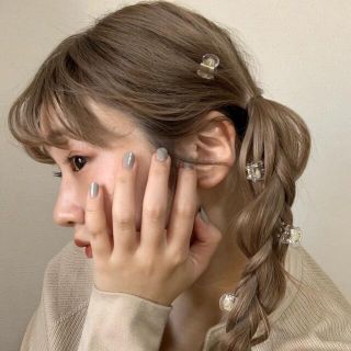 チャコ(Chaco)のchaco ヘアクリップ　ももた ふるもも　2個セット(バレッタ/ヘアクリップ)