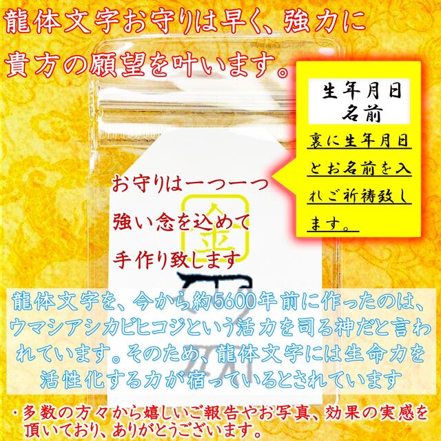 龍体文字お守り·名入れ祈祷·強力 龍神 大金運財運借金解消商売繁盛