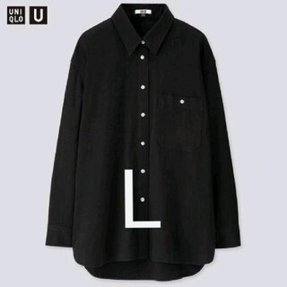 ユニクロ(UNIQLO)の【ユニクロ】デニムオーバーサイズシャツ　ブラック　L(シャツ/ブラウス(長袖/七分))