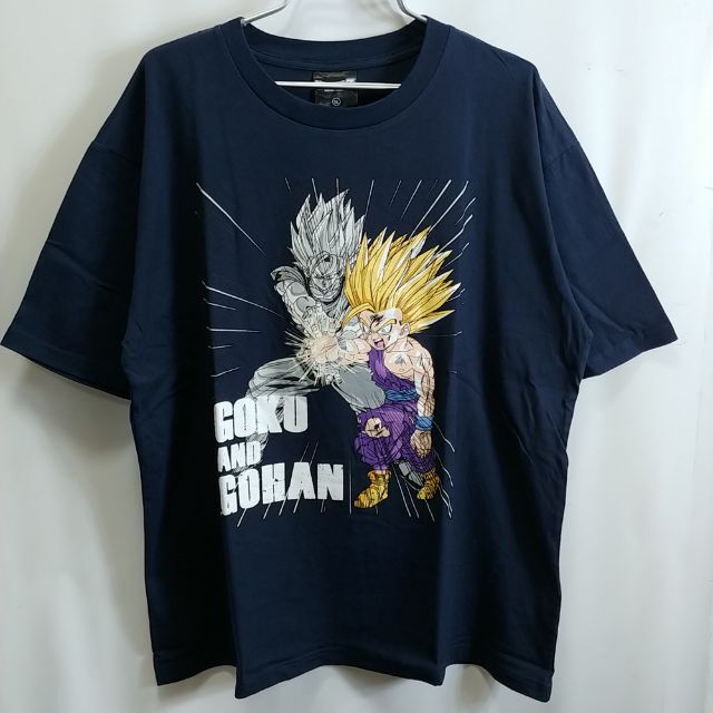 新品 ドラゴンボール Tシャツ 孫悟飯 孫悟空 親子かめはめ波 ネイビー