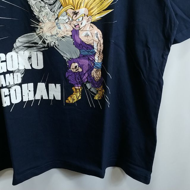 新品　ドラゴンボール　Tシャツ　孫悟飯　孫悟空　親子かめはめ波　ネイビー　4L メンズのトップス(Tシャツ/カットソー(半袖/袖なし))の商品写真