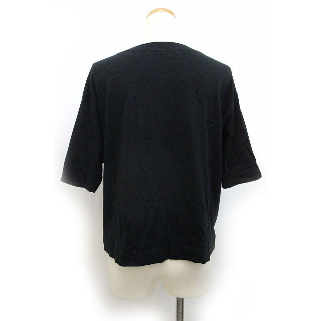 H.A.K(ハク)のハク H.A.K Tシャツ カットソー 英字 クルーネック 五分袖 黒 ブラック レディースのトップス(その他)の商品写真