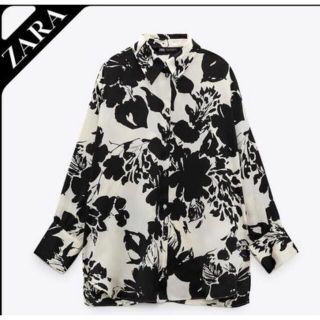 ザラ(ZARA)の新品タグ付き　ZARA フラワープリント　ブラウス　XL(シャツ/ブラウス(長袖/七分))