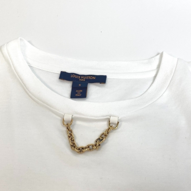 ルイヴィトン LOUIS VUITTON チェーンディテール CA36929 クルーネック 半袖Ｔシャツ コットン ホワイト