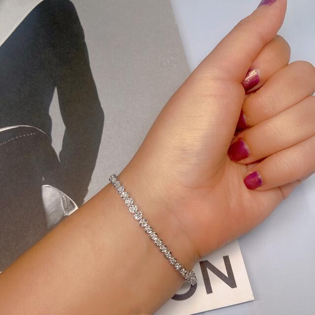 誕生日プレゼント ブルーダイヤ様 天然ダイヤモンドブレスレット1.0ct