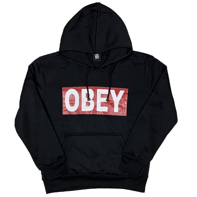 OBEY(オベイ)のOBEY オベイ ブランドロゴ プルオーバーパーカー ブラック S メンズのトップス(パーカー)の商品写真