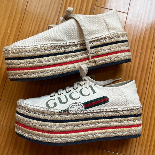 Gucci(グッチ)のGucci 厚底 スニーカー 34 1/2 エスパドリーユ レディースの靴/シューズ(スニーカー)の商品写真