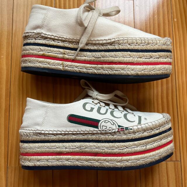 Gucci(グッチ)のGucci 厚底 スニーカー 34 1/2 エスパドリーユ レディースの靴/シューズ(スニーカー)の商品写真