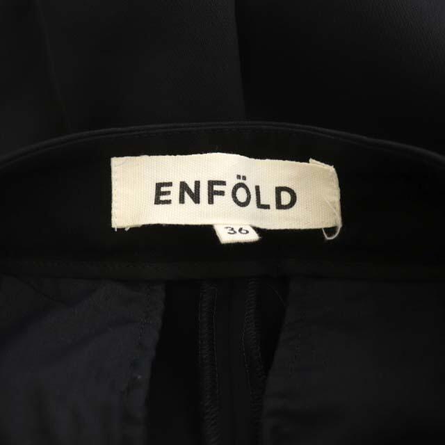 ENFOLD(エンフォルド)のエンフォルド ストレッチパンツ テーパード タック 36 黒 ブラック ■OS レディースのパンツ(その他)の商品写真