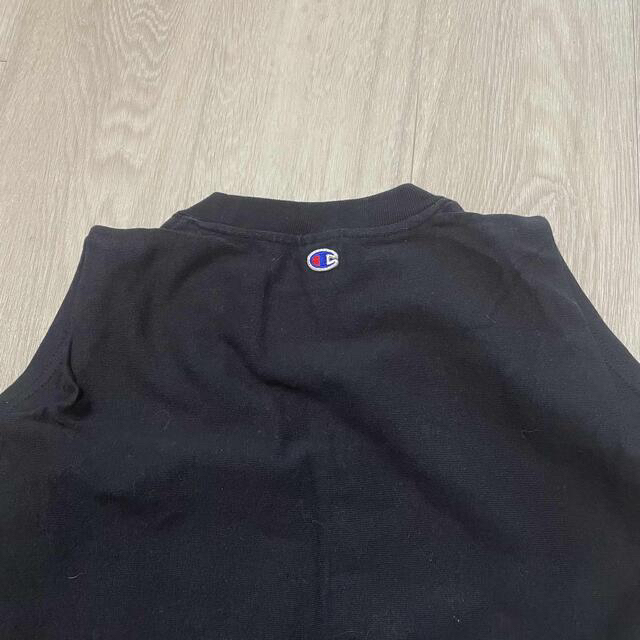 Champion(チャンピオン)の一度のみ着チャンピオンTシャツワンピースノースリーブ黒 レディースのワンピース(ロングワンピース/マキシワンピース)の商品写真