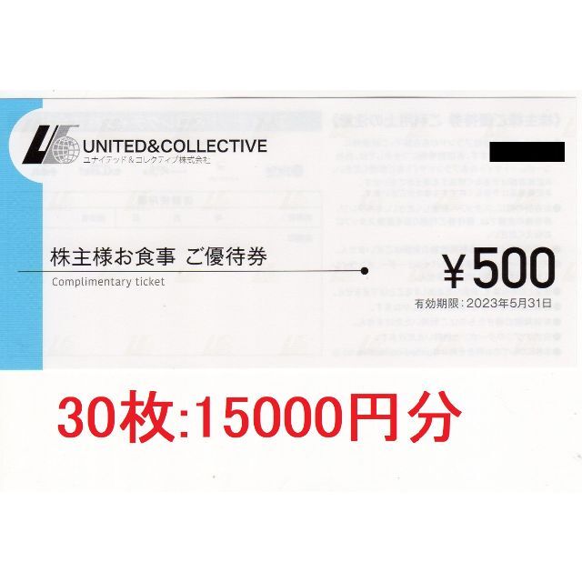 購入商品激安 15000円：ユナイテッド＆コレクティブ株主優待券