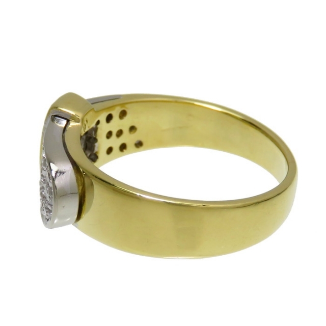 リング・指輪 ベルトモチーフ コンビ K18YG ダイヤモンド レディースのアクセサリー(リング(指輪))の商品写真