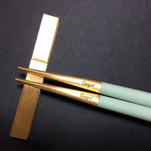 正規品 クチポール GOA セラドン&ゴールド 箸&箸置き ペア | eloit.com