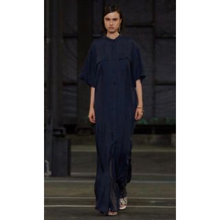 ハイク(HYKE)の【新品未使用】HYKE*SHARK SKIN SHIRT MAXI DRESS (ロングワンピース/マキシワンピース)