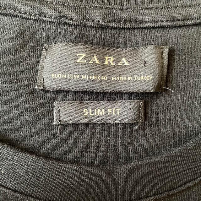 ZARA(ザラ)のZARA  レディースTシャツ　スリムフィット　ブラック　L レディースのトップス(Tシャツ(半袖/袖なし))の商品写真