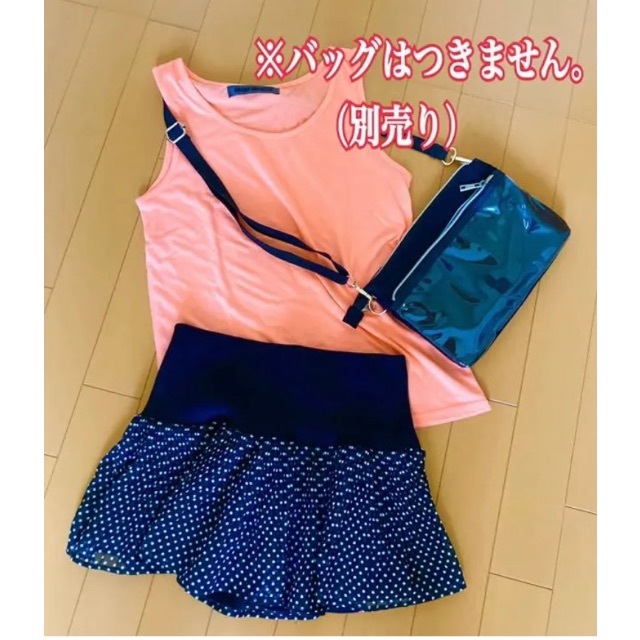 ドットスカート＋オレンジタンクトップ 2点セット キッズ/ベビー/マタニティのキッズ服女の子用(90cm~)(スカート)の商品写真