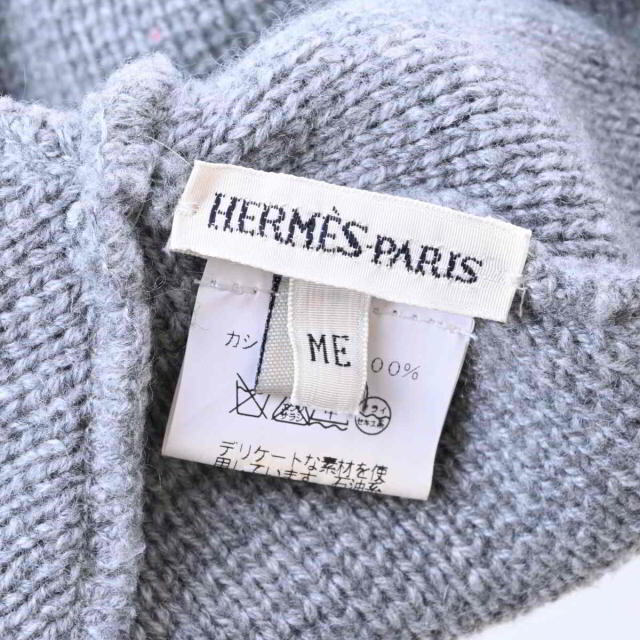 Hermes(エルメス)のHERMES マルジェラ期 Hロゴ カシミヤ ニット帽 レディースの帽子(ニット帽/ビーニー)の商品写真