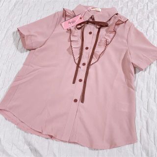 Ruby's scollection ルビーズコレクション　フリルリボントップス(シャツ/ブラウス(半袖/袖なし))