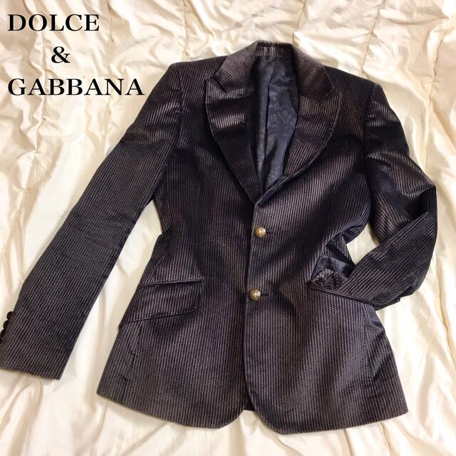 【みのものを】 【美品】DOLCE&GABBANA ベロアジャケット ブラック レオパード 38 ールのご