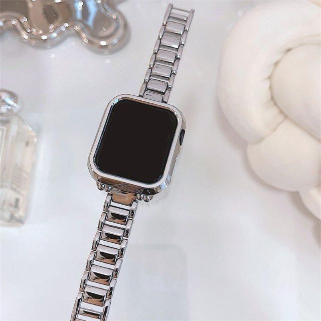 Apple Watch(アップルウォッチ)のクロムコート ❤ローズゴールド バンド apple watch SE 40 41 レディースのファッション小物(腕時計)の商品写真