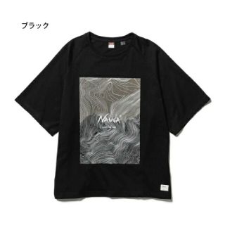 ナンガ(NANGA)の新品未使用 ナンガ Tシャツ エコハイブリッド コントアーマップ ロゴ ブラック(Tシャツ/カットソー(半袖/袖なし))