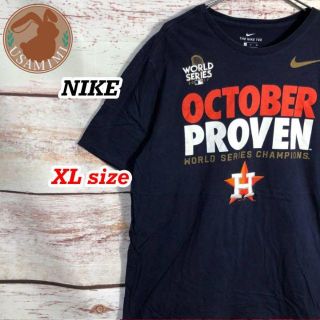 ナイキ(NIKE)の輸入古着 NIKE MLB ヒューストン・アストロズ ロゴプリント XLサイズ(Tシャツ/カットソー(半袖/袖なし))