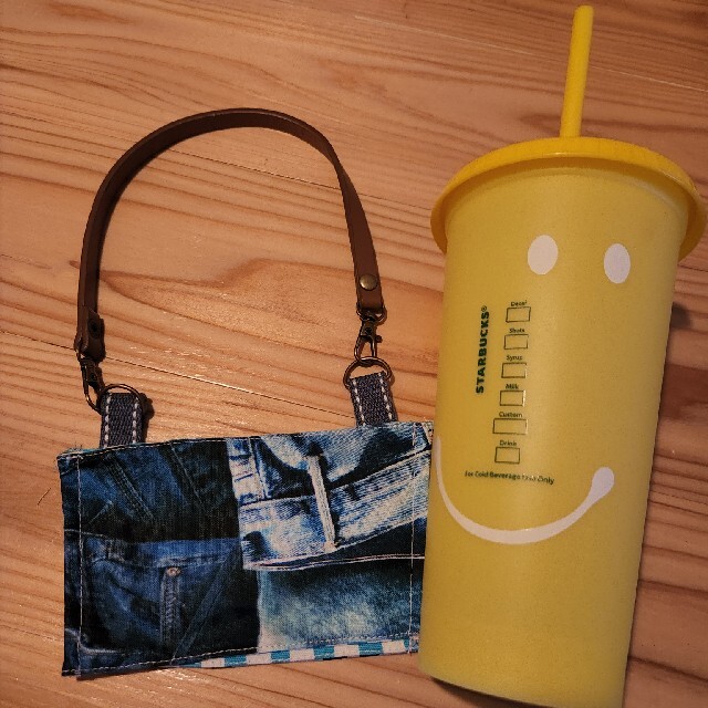 ハンドメイド　カフェカップホルダー　カップホルダー　コストコ　コンビニカフェ ハンドメイドのファッション小物(バッグ)の商品写真
