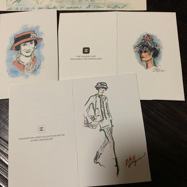 CHANEL(シャネル)のシャネル　手描き　メッセージカード ハンドメイドの文具/ステーショナリー(カード/レター/ラッピング)の商品写真