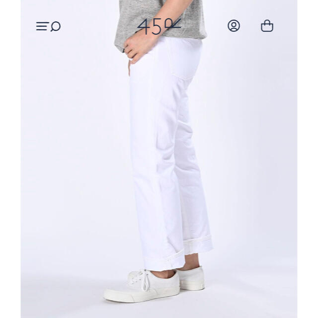 45R(フォーティファイブアール)の💙新品💙おこめデニムの茜(ホワイト) レディースのパンツ(デニム/ジーンズ)の商品写真