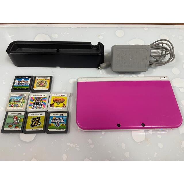 ニンテンドー3DS LL ピンク×ホワイト ソフト＋充電器付き-