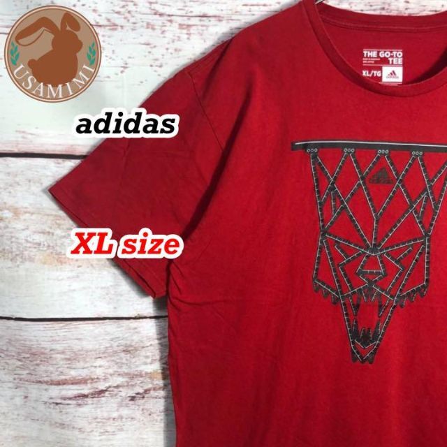 adidas(アディダス)の輸入古着 adidas バスケ バスケットゴール ウルフ XLサイズ メンズのトップス(Tシャツ/カットソー(半袖/袖なし))の商品写真