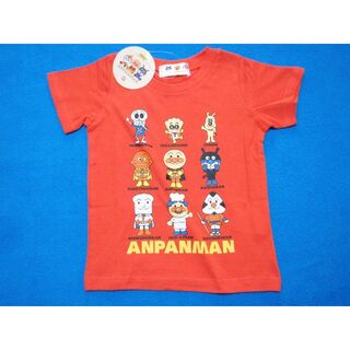 アンパンマン(アンパンマン)の新品　90cm　アンパンマン　2022ボーイスキャラ赤い半袖Tシャツ　レッド(Tシャツ/カットソー)