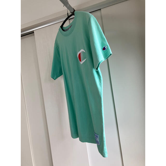 Champion(チャンピオン)のChampion Tシャツ L 半袖 ライトグリーン ロゴ 刺繍 チャンピオン メンズのトップス(Tシャツ/カットソー(半袖/袖なし))の商品写真