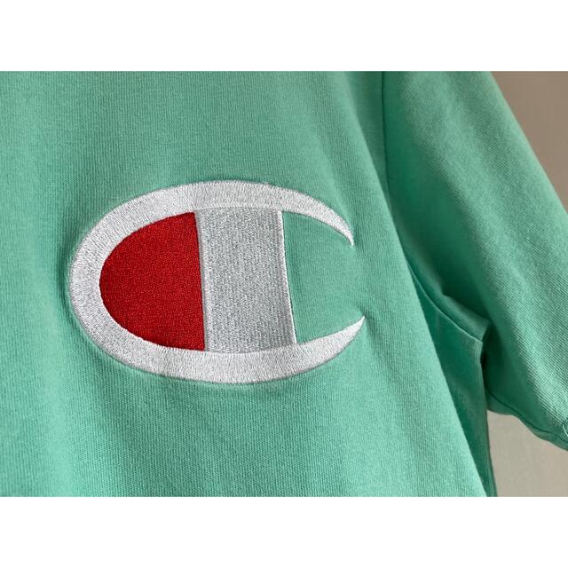 Champion(チャンピオン)のChampion Tシャツ L 半袖 ライトグリーン ロゴ 刺繍 チャンピオン メンズのトップス(Tシャツ/カットソー(半袖/袖なし))の商品写真