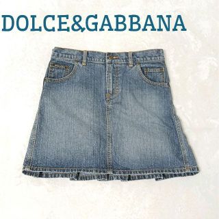 ドルチェアンドガッバーナ(DOLCE&GABBANA)のドルチェアンドガッバーナ　スカート　ブルー　28　デニム　タック　プリーツ　美品(ミニスカート)