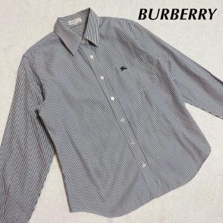 バーバリー(BURBERRY)のバーバリー シャツ ブラウス ストライプ 40 ロゴ入り 長袖 ヴィンテージ(シャツ/ブラウス(長袖/七分))