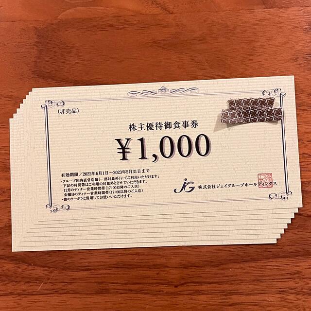 【匿名配送】ジェイグループホールディングス 株主優待 8000円分