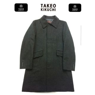 タケオキクチ(TAKEO KIKUCHI)のタケオキクチ 日本製 高級カシミア混紡ウール比翼ステンカラーコート 2(M)(チェスターコート)