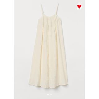 h&m ロングワイドワンピース　クリーム　レディース(ロングワンピース/マキシワンピース)