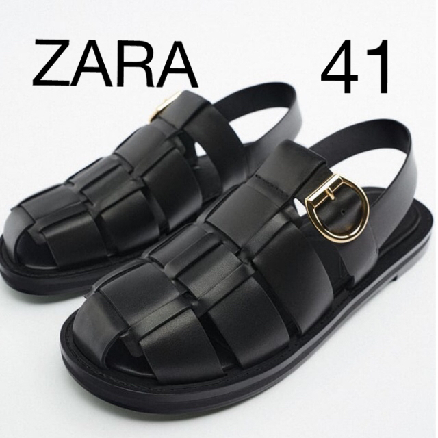 ZARA レザーサンダル 41レザーサンダル