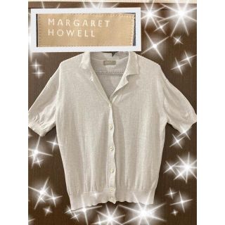 マーガレットハウエル(MARGARET HOWELL)の⭐️MARGARETHOWELLマーガレットハウエル　コットン　半袖カーディガン(カーディガン)