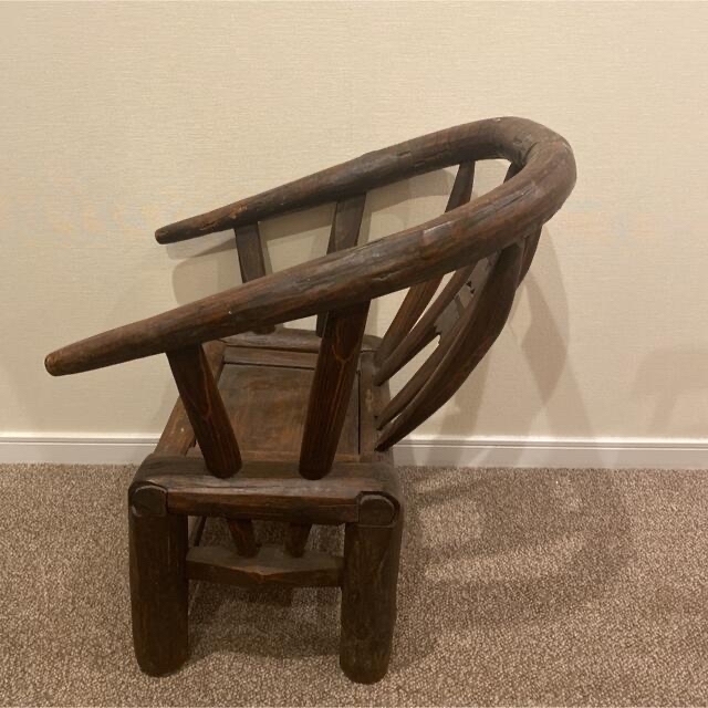 アフリカ　チェアー　グランピエ　民族　椅子　ヴィンテージ　アンティーク インテリア/住まい/日用品の椅子/チェア(スツール)の商品写真