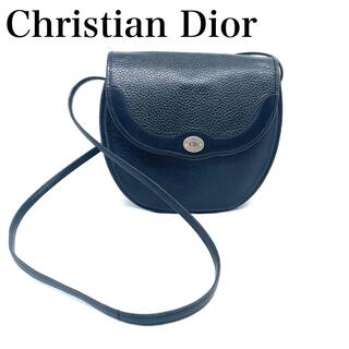 クリスチャンディオール(Christian Dior)のdior クリスチャンディオール　ショルダーバッグ　ブラック　本革(ショルダーバッグ)