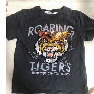 エイチアンドエム(H&M)のH＆M KIDS Tシャツ 黒 タイガー 虎 半袖(Tシャツ/カットソー)